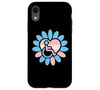 Transgender Pride Disabled Wheelchair Heart Flower Petals Coque pour iPhone XR