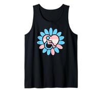 Transgender Pride Disabled Wheelchair Heart Flower Petals Débardeur
