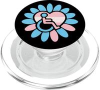 Transgender Pride Disabled Wheelchair Heart Flower Petals PopSockets PopGrip pour MagSafe
