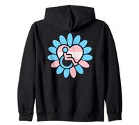 Transgender Pride Disabled Wheelchair Heart Flower Petals Sweat à Capuche