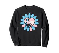 Transgender Pride Disabled Wheelchair Heart Flower Petals Sweatshirt