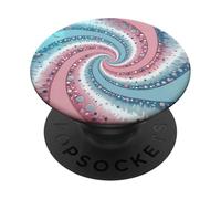 Transgender Swirls Dots Trans Pride Colors Blue White Pink PopSockets PopGrip Adhésif