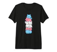 Transgenre Fierté Chat LGBT Trans Drapeau Mignon Chats Pile T-Shirt Haut de Gamme