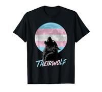 Transgenre Trans Funny Theirwolf Wolf Full Moon T-Shirt