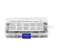 Transistor 2N2222 2N3904 Assortiment Kit Npn Pnp A1015 Pour Led 2N 200Pcs 10 Valeurs Silicon Transistors Assortiment Treuils Bc337, Bc327, 2N2222, 2N2907, 2N3904, 2N3906