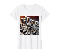 Transistor à Effet de Champ à Semi-conducteur à oxyde métallique MOSFET T-Shirt Graphique avec Valeur, Femme, Blanc, S