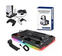 (Translucent Black)Saker Charging Base Cooling Bracket for Dual PS5 / PS5 Slim Controller