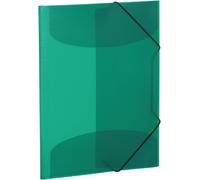 Translucent Elastic Folders In Dark Green,A3,Sturdy Plastic,With 3 Inner Flaps,1 Shirt Holder