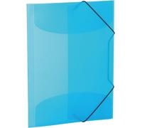 Translucent Elasticated Folders In Blue,A3,Strong Plastic,With 3 Inner Flaps,1 Folder Holder