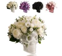 Translucent Gothic Skull Wall Vase, Gothic Skull Wall Hanging Vase, Hangable & Tabletop Freestanding, for Home Stylists Plant Parents (White)