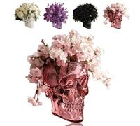 Translucent Gothic Skull Wall Vase, Gothic Skull Wall Hanging Vase, Hangable & Tabletop Freestanding, for Home Stylists Plant Parents (Pink)
