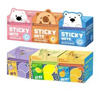 Translucent Sticky Notes - 105 Sheets 3 Set Animal Fruit Square Pull Out | Cute Writing Tabs Study Tools For Teacher Student Book Journal Planners Annotation School Office