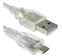Translucide USB 2,0 A vers Micro B Données et Chargeur câble 24AWG 3 m avec Ferrite [3 mètre/3m]