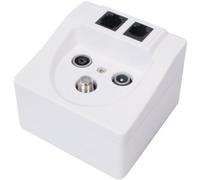 Transmedia FD11SETL Prise d'antenne TV/Radio/Sat / RJ45 (W8/4) / RJ11 (W6/4) Blanc