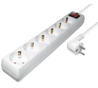 Transmedia NV3-5WL Multiprise 6 prises avec interrupteur marche/arrêt, prise de contact de protection 6 prises de contact Blanc 5 m