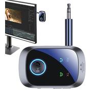 Transmetteur Audio Sans Fil,Transmetteur Sans Fil pour Télévision | Double Flux Multipoint 2 en 1 Écran LCD Hi-Fi pour Musique, Consoles de Jeu, TV, Enceintes, Smartphones, PC, Voiture et Maison