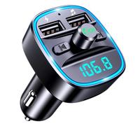 Transmetteur Bluetooth Voiture 5.3 FM, Adaptateur Radio Bluetooth sans Fil, Appels Mains Libres, Double USB 5V/2.4A & 1A, Chargeur Voiture avec Support Carte TF/Clé USB, Musique Stéréo