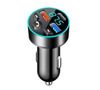 Transmetteur Bluetooth Voiture FM avec Chargeur USB 66W, 4 Ports USB (QC3.0, PD, Type-C), Prise Allume-Cigare, Adaptateur Bluetooth Voiture, Compatible avec iPhone, Android, Samsung et Plus