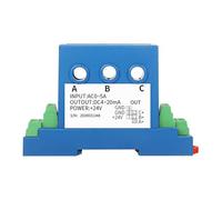 Transmetteur de capteur de courant alternatif triphasé AC0-5A 10A 40A entrée 4-20mA 0-10V module de conversion de sortie isolée transformateur de courant perforé(3x0-5V output,3xAC 0-5A input)