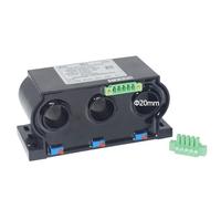 Transmetteur de courant CA triphasé, 4-20 mA, 0-20 mA, 0-5 V, 10 V, sortie RS485, capteur de courant triphasé, transducteur de courant perforé (sortie 4-20 mAh, AC0-150A)