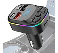 Transmetteur de voiture - Chargeur de voiture 3 A, émetteur récepteur de voiture avec lecteur MP3 5.0 pour voiture | Modulateur radio FM, chargeur de voiture multifonction US