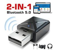 Transmetteur et récepteur Bluetooth 5.0 2 en 1, émetteur Bluetooth pour TV, adaptateur Bluetooth sans fil pour voix de type CD