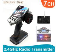 Transmetteur et récepteur de système radio avec télécommande, lumière LED, canaux de treuil, pièces de mise à niveau pour voiture RC, bateau, précieux, 2.4GHz, 7 canaux Transmitter Receiver