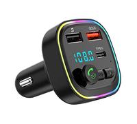 Transmetteur FM,Adaptateur Bluetooth Voiture,Radio Lecteur de Musique MP3,2 Ports USB 5V/3A,Chargeur Rapide de Voiture PD 20W QC3.0+Type C,Appel Mains Libres,Support Carte TF/USB