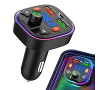Transmetteur FM Blue Tooth pour Voiture | Récepteur Radio Adaptateur sans Fil à Charge Rapide,Récepteur Radio d'appel Mains Libres pour lecteurs Audio et Les Smartphones