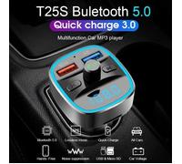 Transmetteur FM Bluetooth 5.0 - GOBRO - Modulateur Voiture - Chargeur USB QC3.0 - Mains Libres