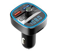 Transmetteur FM Bluetooth 5.0 - LEMON2 - Modulateur Mains Libres - QC3.0 - Double Chargeur USB - Noir