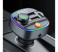 Transmetteur FM Bluetooth 5.4, mains libres, modulateur Radio AUX pour voiture, lecteur MP3 avec adaptateur de Charge rapide 22.5W et PD30W, accessoires de voiture