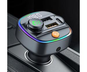Transmetteur FM Bluetooth 5.4, mains libres, modulateur Radio AUX pour voiture, lecteur MP3 avec adaptateur de Charge rapide 22.5W et PD30W, accessoires de voiture