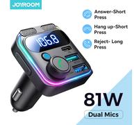 Transmetteur FM Bluetooth 6.0 Joyroom avec chargeur rapide PD 45W&QC3.0, adaptateur Bluetooth pour voiture, modulateur radio AUX portable pour voiture, MP3