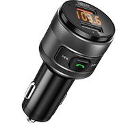 Transmetteur FM Bluetooth Adaptateur, Vorstik QC3.0 USB Chargeur de Voiture sans Fil Mains Libre Adaptateur Radio Double clé USB & Chargeur avec Écran LED pour appareils iOS et Android