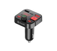Muvit Transmetteur FM Bluetooth 5-en-1 Allume-cigare avec ports USB et USB-C