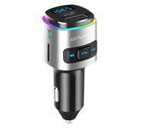 Transmetteur FM Bluetooth avec Chargeur Voiture USB et USB-C PD 18W 4smarts Noir