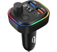 Transmetteur FM Bluetooth - C2 - Chargeur Voiture USB QC 3.0 - USB-C 18W - Noir - Mains Libres
