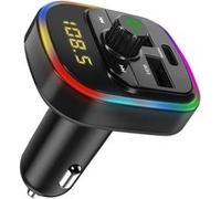 Transmetteur FM Bluetooth avec Chargeur Voiture USB QC 3.0 et USB-C 20W C4 Noir