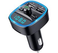 Transmetteur FM Bluetooth, Bluetooth 5.0 Voiture Adaptateur Radio Lecteur MP3 Kit Main Libre sans Fil,avec Dual USB Ports