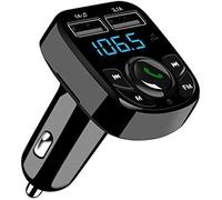Transmetteur FM Bluetooth, Bluetooth Lecteur MP3 Adaptateur Radio sans Fil Kit Émetteur FM Voiture Chargeur,Appel Mains Libres, 2 USB Port 5V/2.4A1A,Support Carte SD/Clé USB [Classe énergétique A+++]