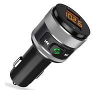 Transmetteur FM Bluetooth Haut de Gamme Adaptateur Radio sans Fil Kit Voiture Mains Libres/QC3.0 Chargeur Rapide Voiture 2 Ports USB