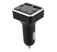 T'nB Transmetteur FM Bluetooth 3 en 1, kit mains libres intégré, 2 USB-A + 1 USB-C, Noir