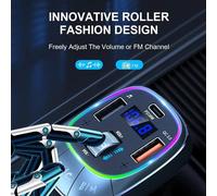 Transmetteur FM Bluetooth monté sur voiture, lecteur de musique MP3, musique sans perte, appel mains libres, affichage des développements rapides, PD30W-Noir