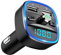 Transmetteur FM Bluetooth pour Voiture, Adaptateur autoradio sans Fil, Chargeur Universel avec Double Port USB, appels Mains Libres, Lecteur de Musique Compatible avec Carte TF et clé USB