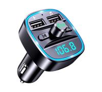 Transmetteur FM Bluetooth pour voiture, adaptateur Bluetooth de voiture avec deux ports USB (5 V/2,4 A et 1 A), appel mains libres, écran LED, prend en charge les cartes TF et les lecteurs flash USB