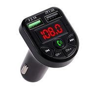 Transmetteur FM Bluetooth pour voiture avec double chargeur USB pour téléphone portable