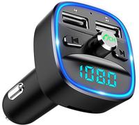 Transmetteur Fm Bluetooth Pour Voiture, Kit Adaptateur Récepteur Radio Sans Fil Pour Lumière Ambiante Bleue Avec Appels Mains Libres, Double Chargeur Usb 5 V/2,4 A Et 1 A, Pr En[UsbC554]