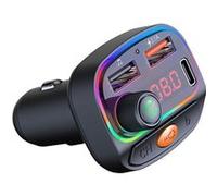 Transmetteur audio Qumox Transmetteur FM Bluetooth pour voiture USB 3.1A Type-C Chargeur rapide Radio MP3