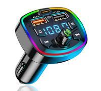 Transmetteur FM Bluetooth Voiture - Adaptateur avec PD 4.8A, Double USB, Lecteur MP3, Appels Mains Libres, Compatible avec Tous Les Appareils